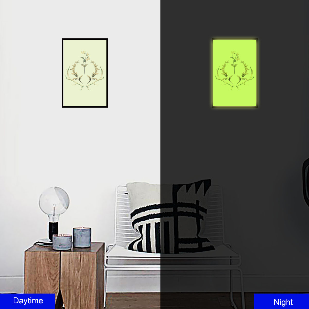 

Nordic Style Antler Floral Creative Decoration Luminous Wall Sticker