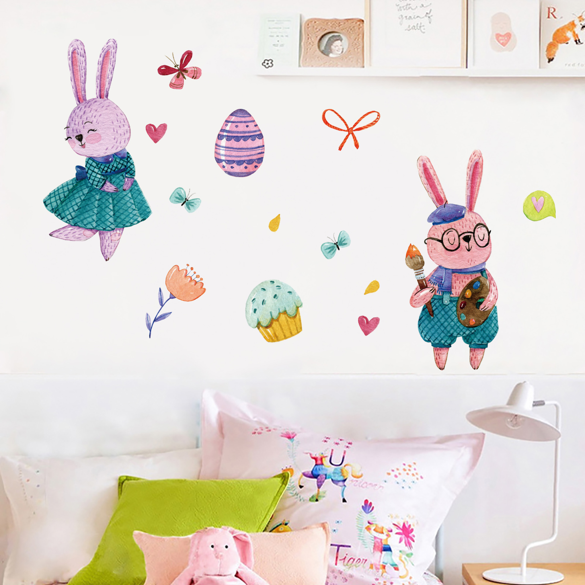 

Lovely Cartoon Rabbit Creative Wall Sticker