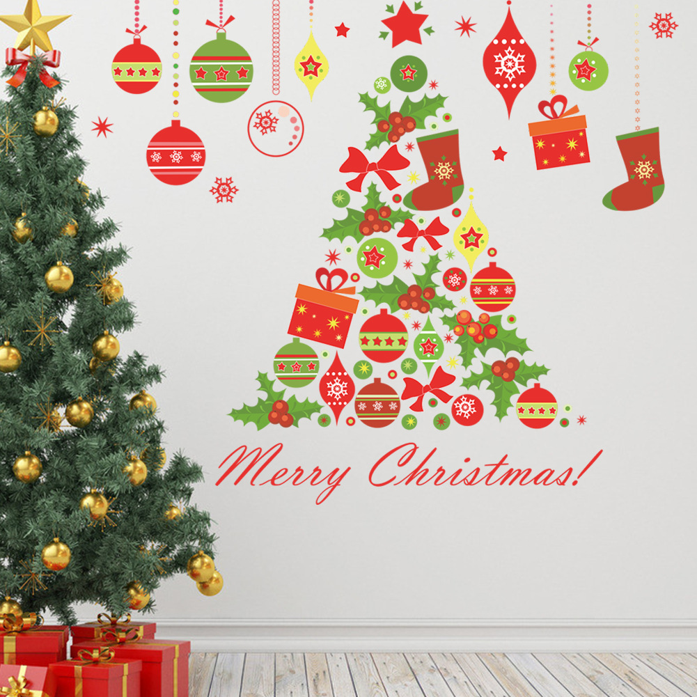 

Christmas Tree Wind Chimes Gift Background Wall Sticker Decor