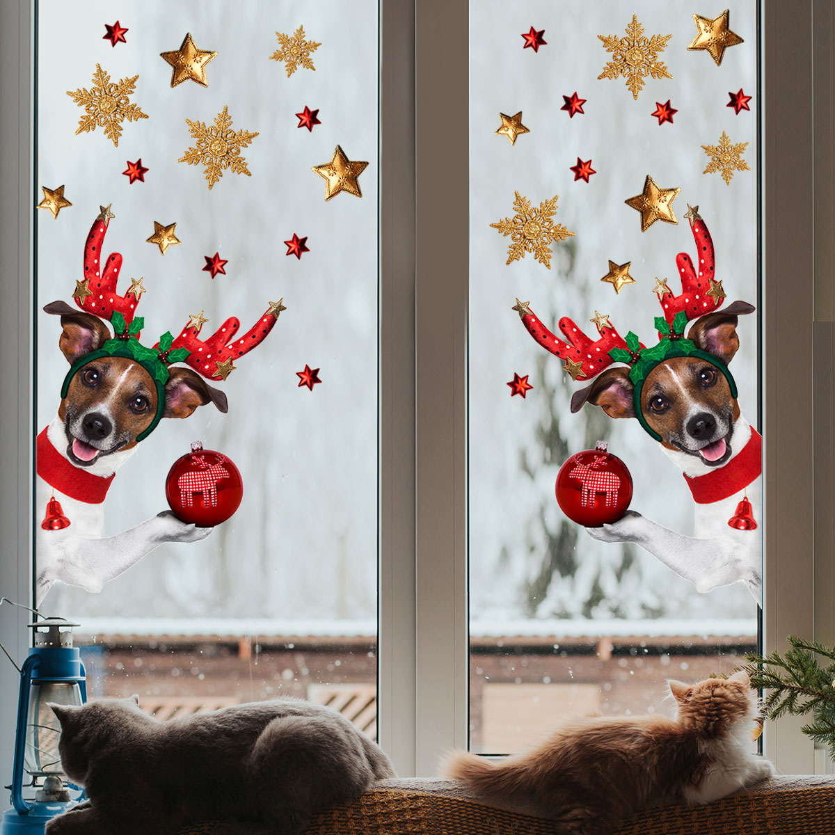 

Christmas Creative Little Dog Wall Stickers Children's Room Background Wall Sticker
