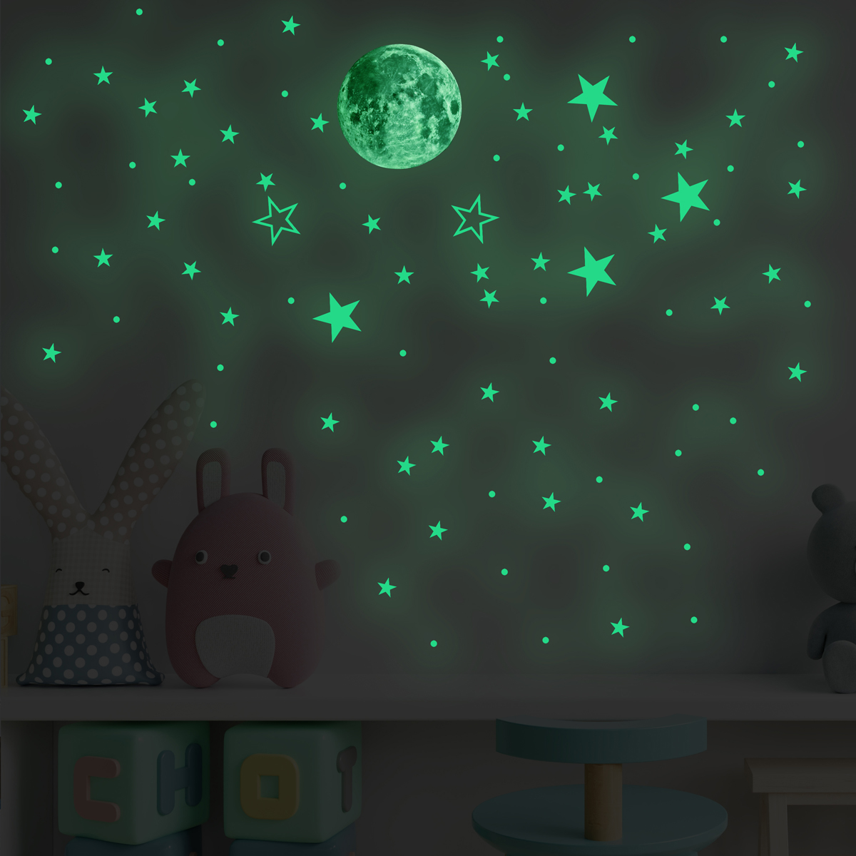 

Luminous Moon And Star Wall Sticker Home Decoration Stickers For Kids