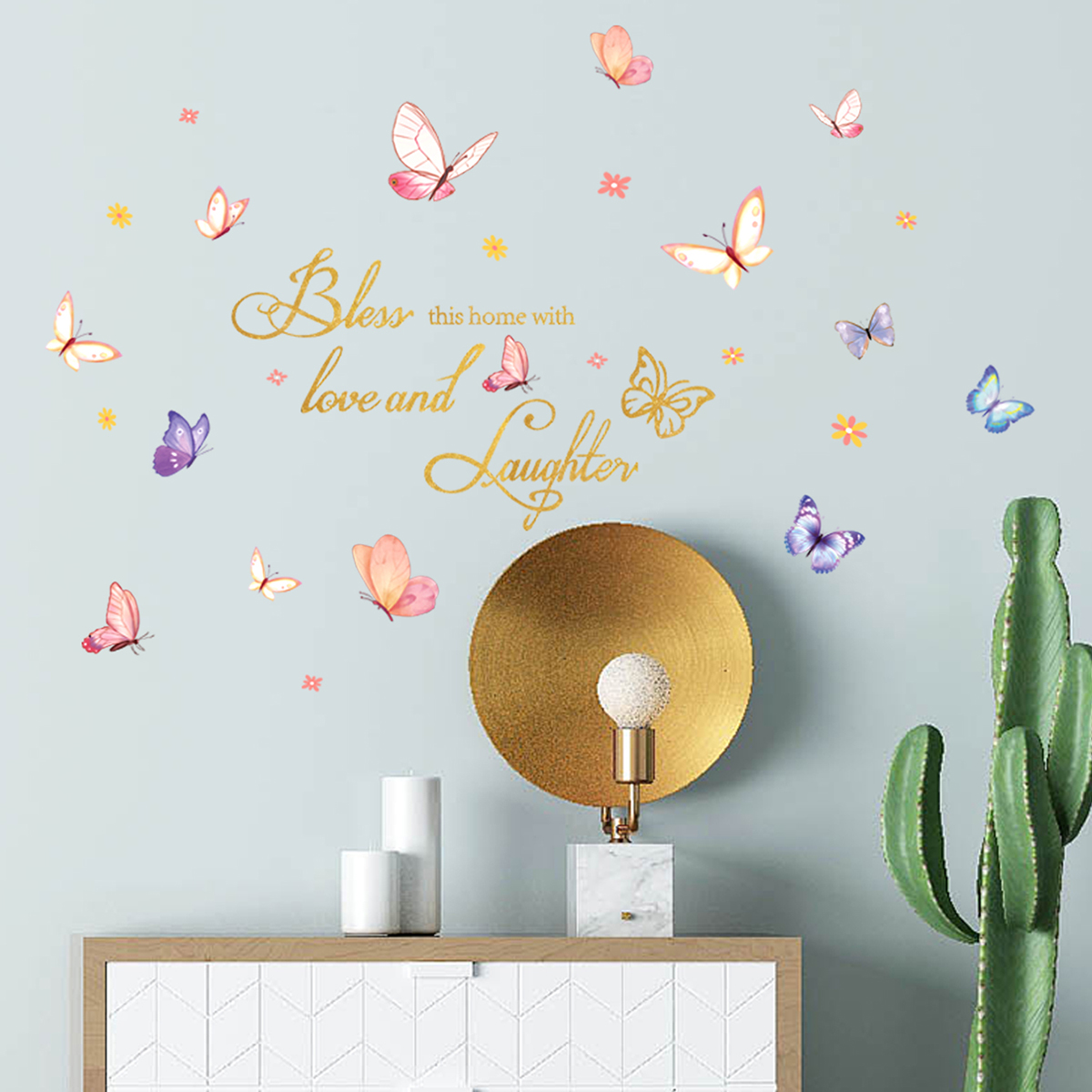 

Happy Color Butterfly Wall Stickers Living Room Bedroom Background Wall Decoration Wall Stickers