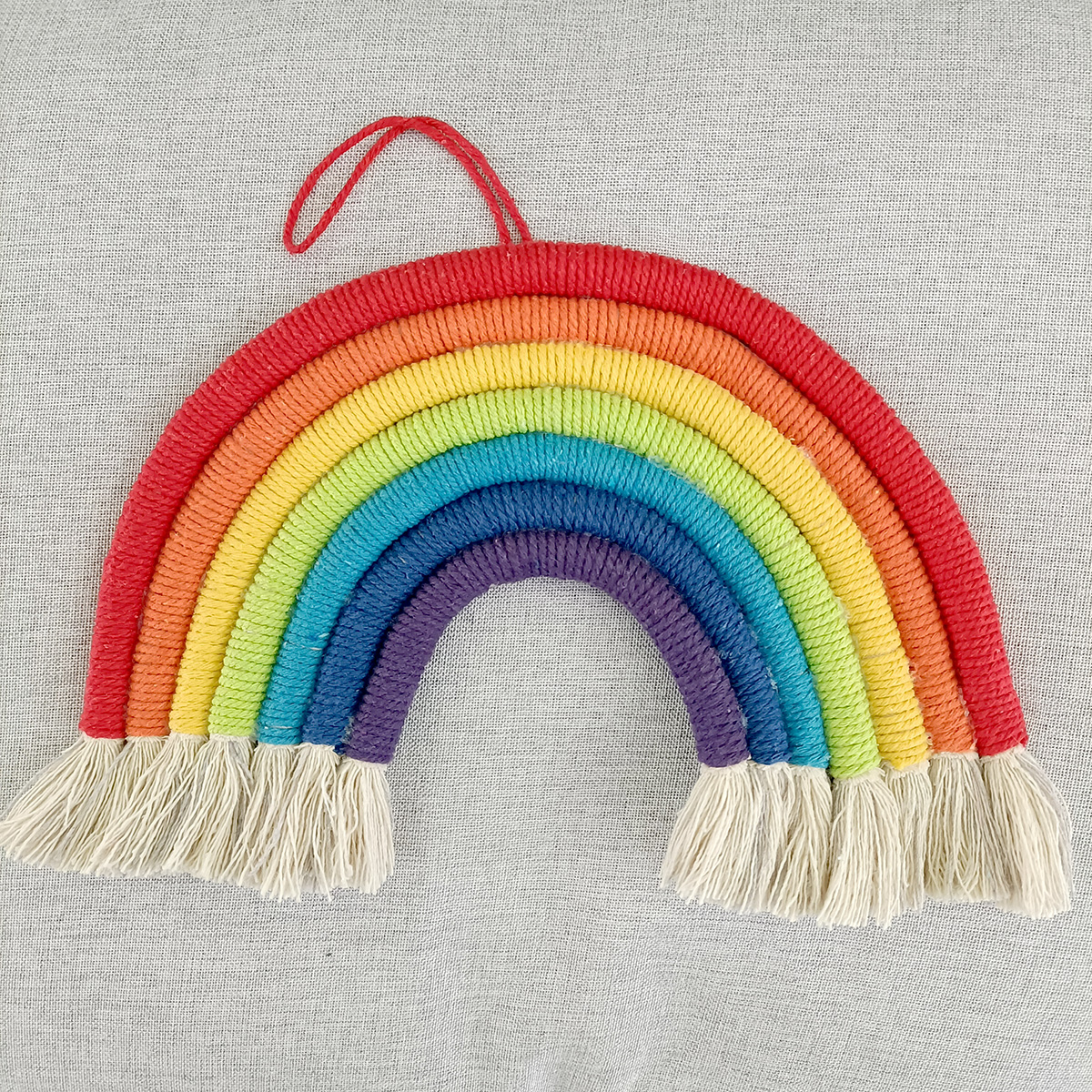 

Handmade Woven Rainbow Cloud Hanging Decor ornament Wall decoration Children Baby Living Room Pendant