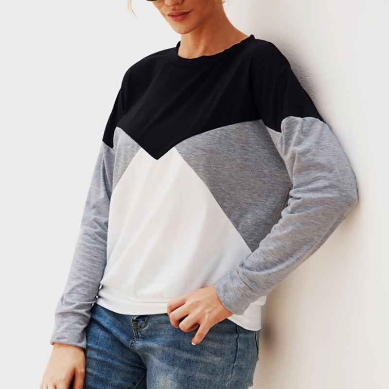 

Casual Color Block Long-sleeve Top