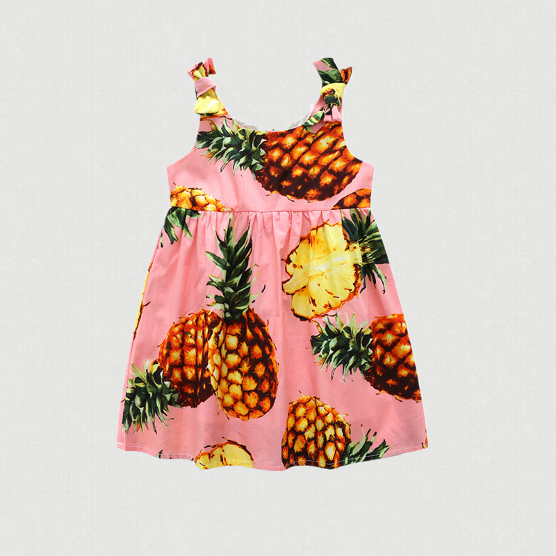 

Sweet Pineapple Print Strap Dress