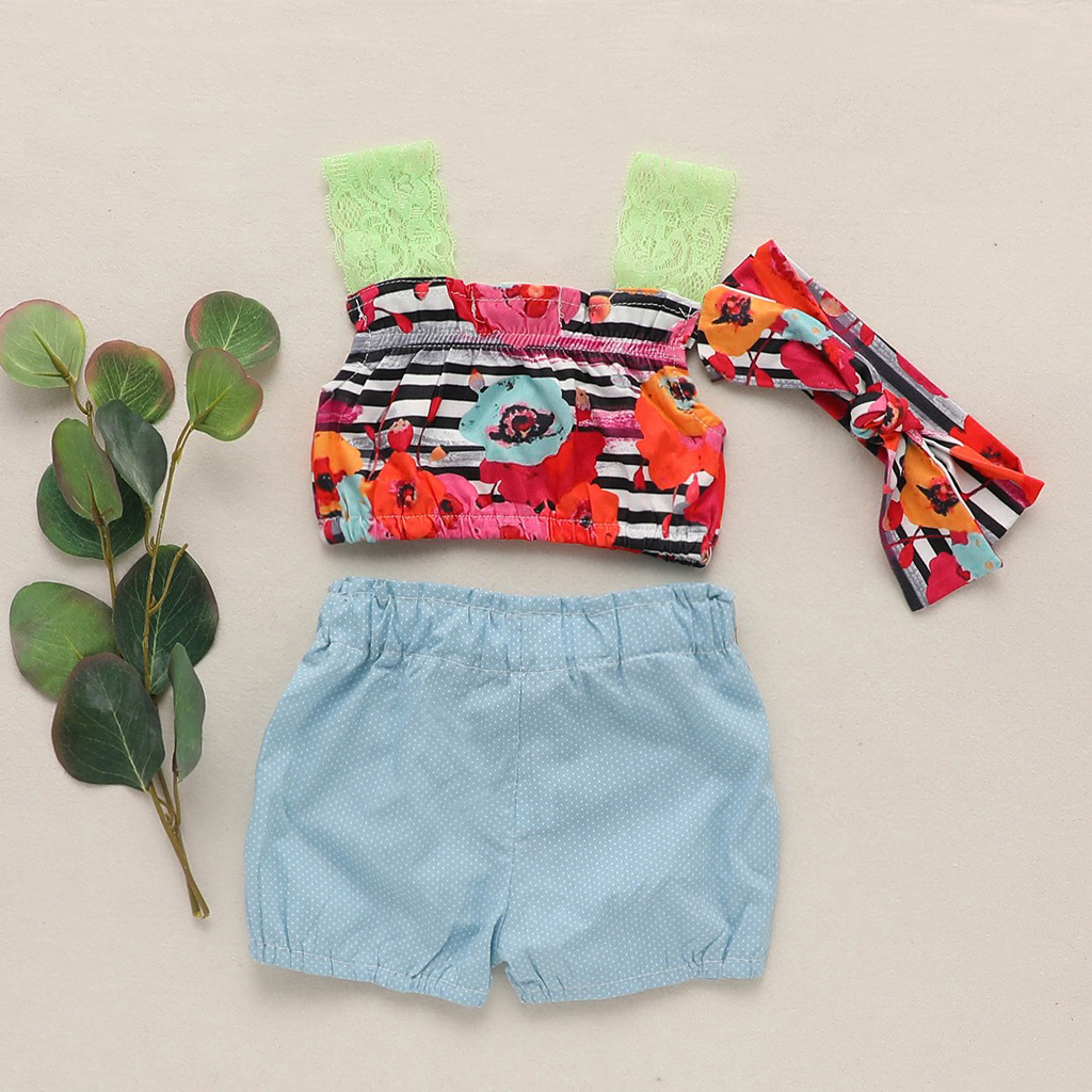 

Baby / Toddler Floral Print Tee, Shorts and Headband Set