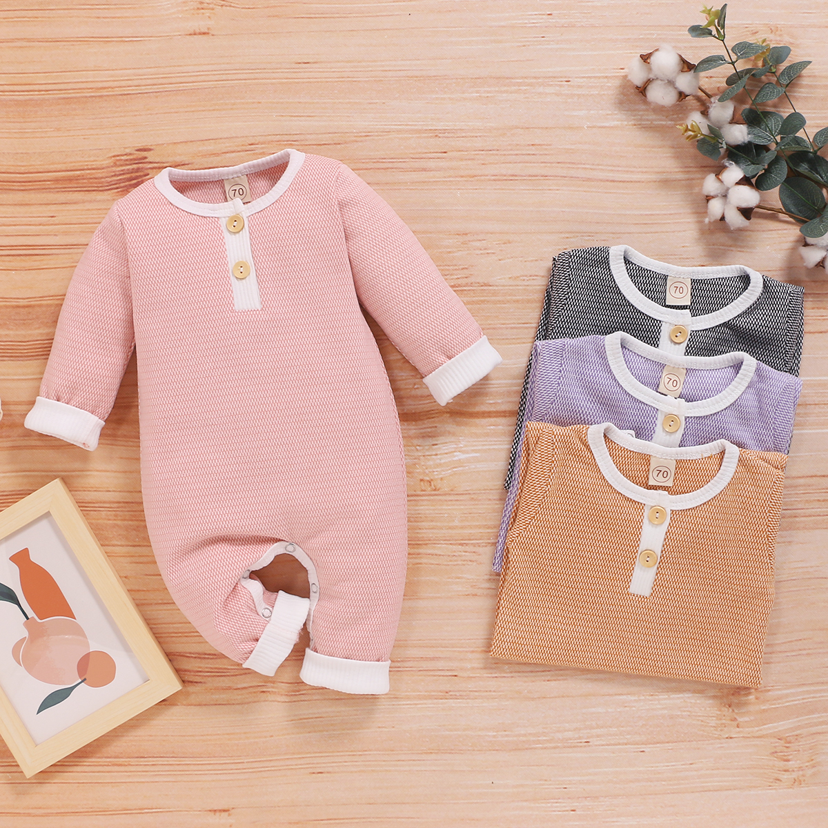

Baby Solid Button Jumpsuit