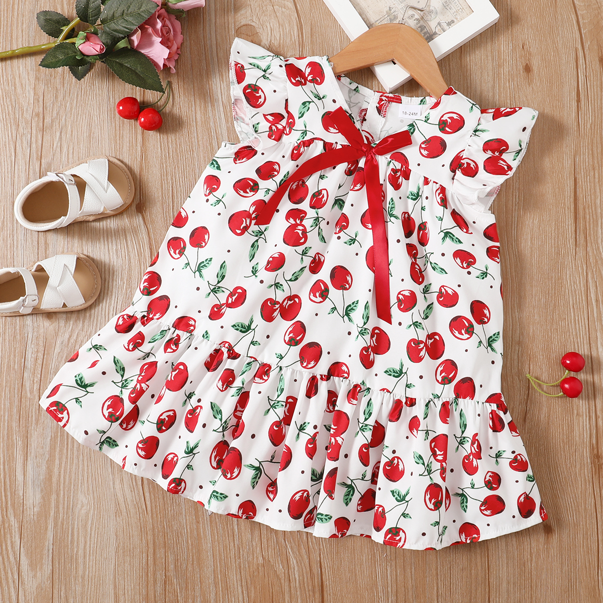 

Toddler Girl Cherry Print Dress