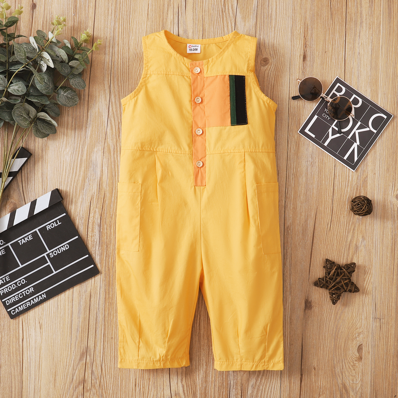 

Toddler Boy Casual Yellow Jumpsuit