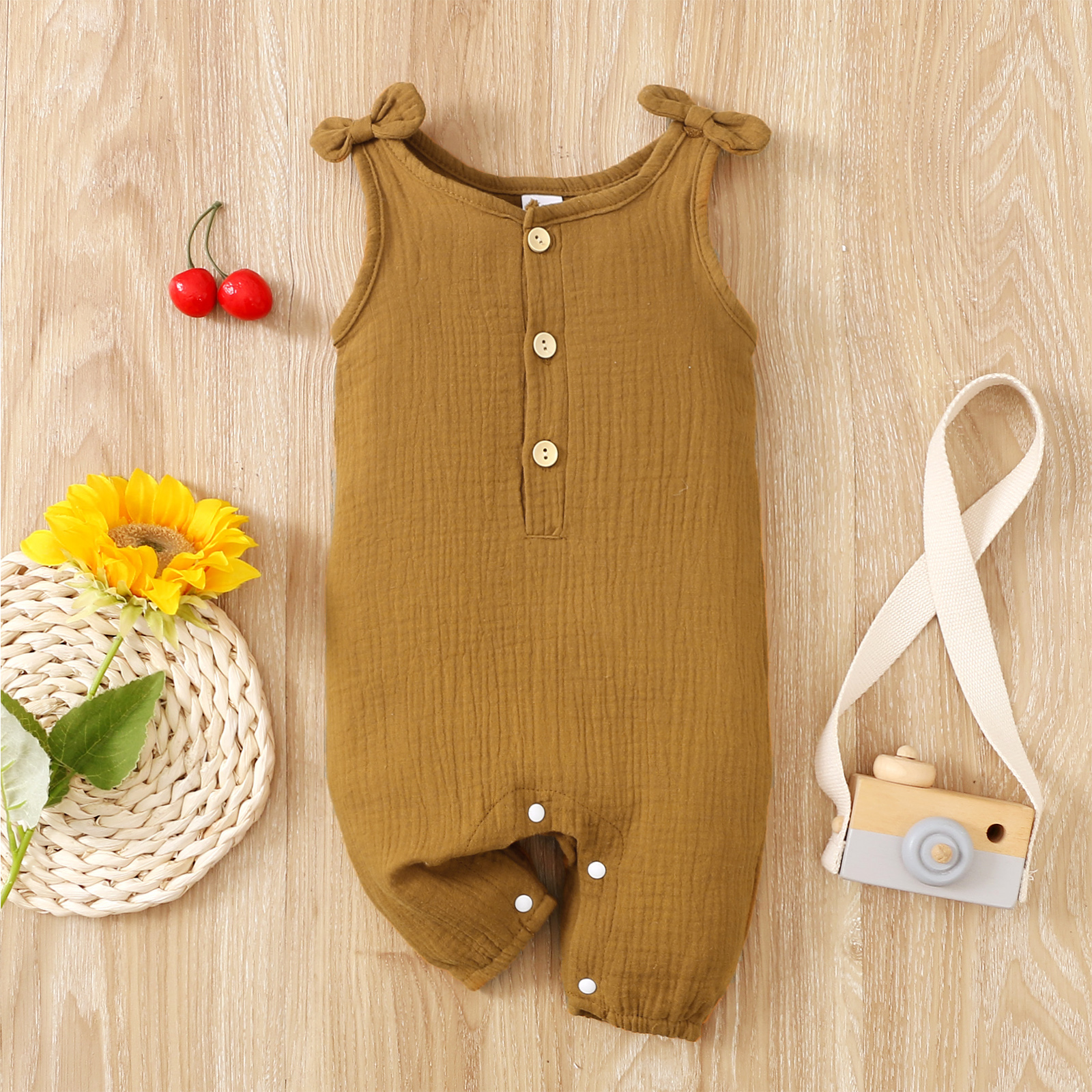 

Baby Boy/Girl 95% Cotton Crepe Sleeveless Tank Jumpsuit