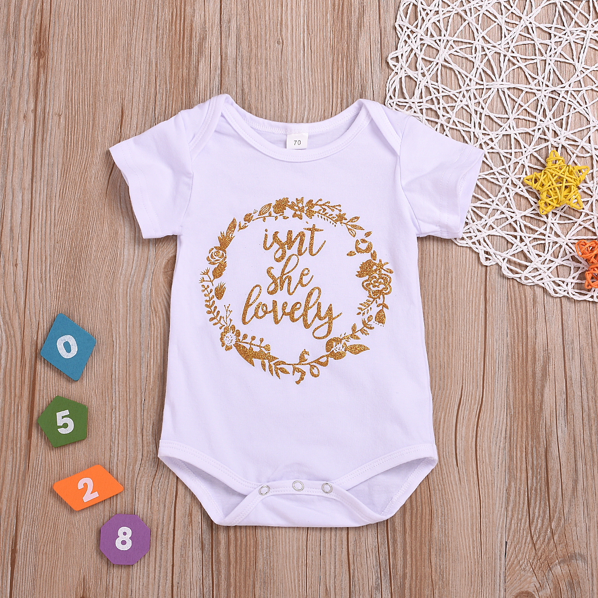 

Baby / Toddler Floral Circle Letter Print Bodysuit
