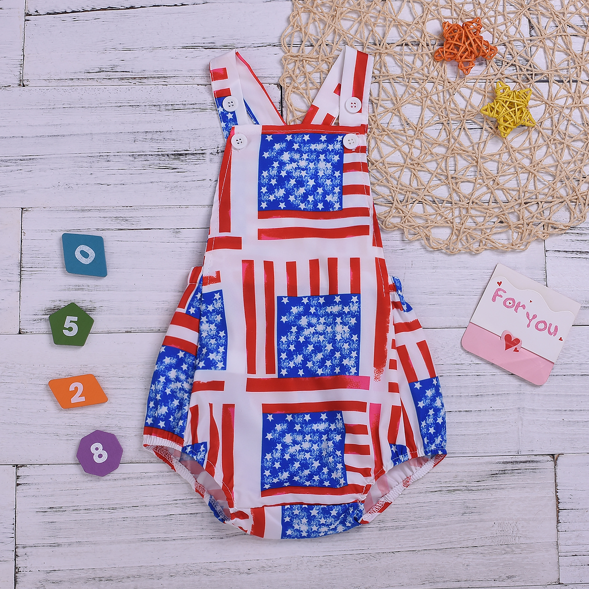 

Baby Independence Day Backless Bodysuit