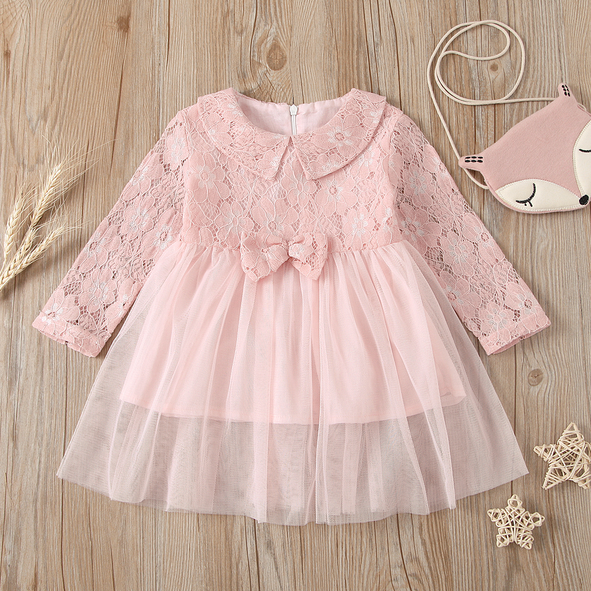 

1pc Baby Girl Long-sleeve cotton Floral Sweet Dress