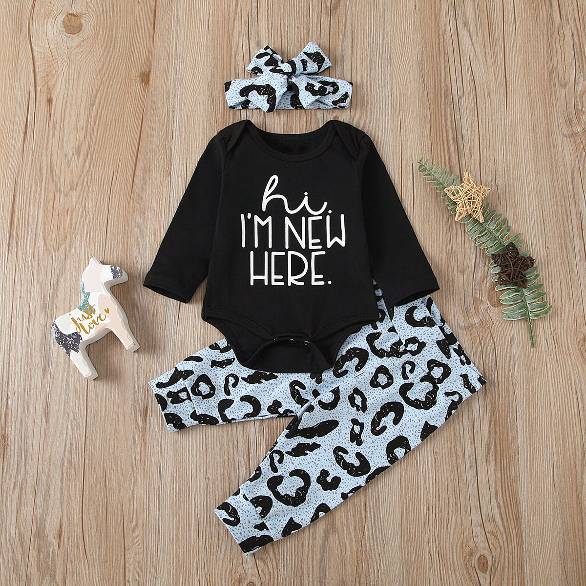

3pcs Cotton Long-sleeve Baby Girl casual Baby's Sets