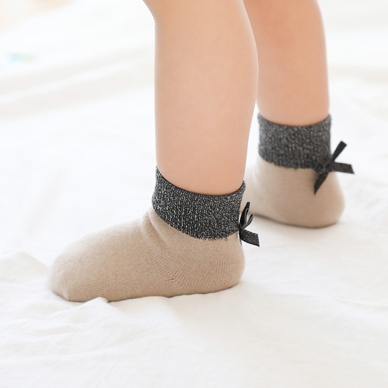 

Baby / Toddler Sweet Solid Colorblock Bowknot Decor Socks