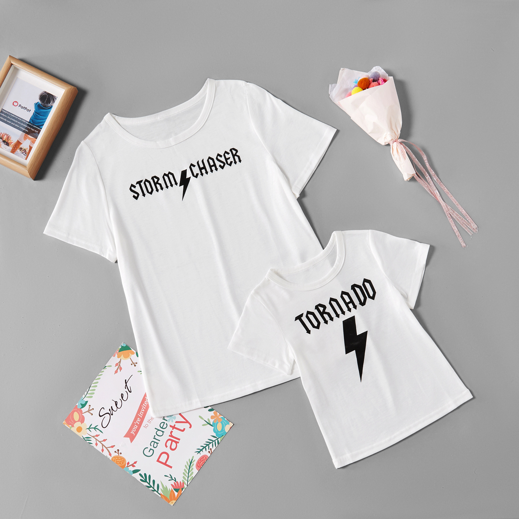 

Funny Letter Print T-shirts for Mom and Me