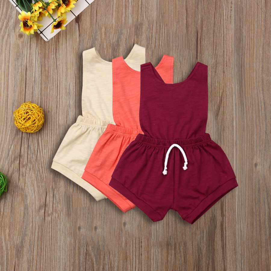 

Baby Solid Backless Sleeveless Bodysuit