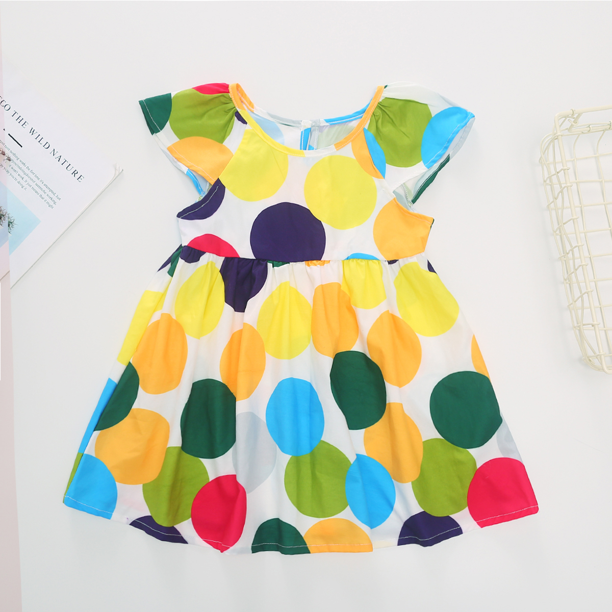 

Baby / Toddler Sweet Muti-color Polka Dots Dress