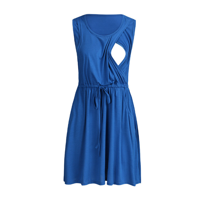 

Casual Sleeveless Maternity Nursing Dress