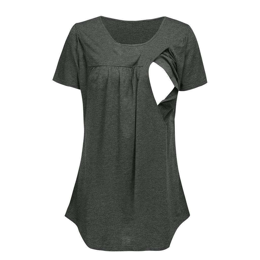 

Casual Maternity Short-sleeve Nursing Tee