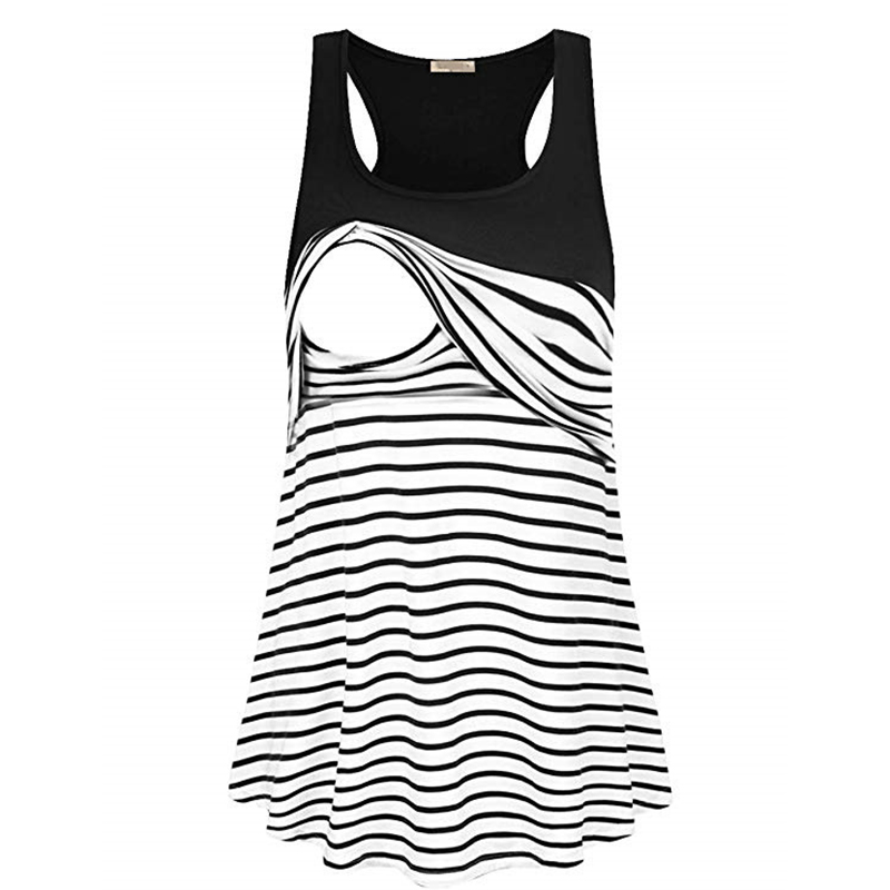 

Casual Striped Sleeveless Nursing Top