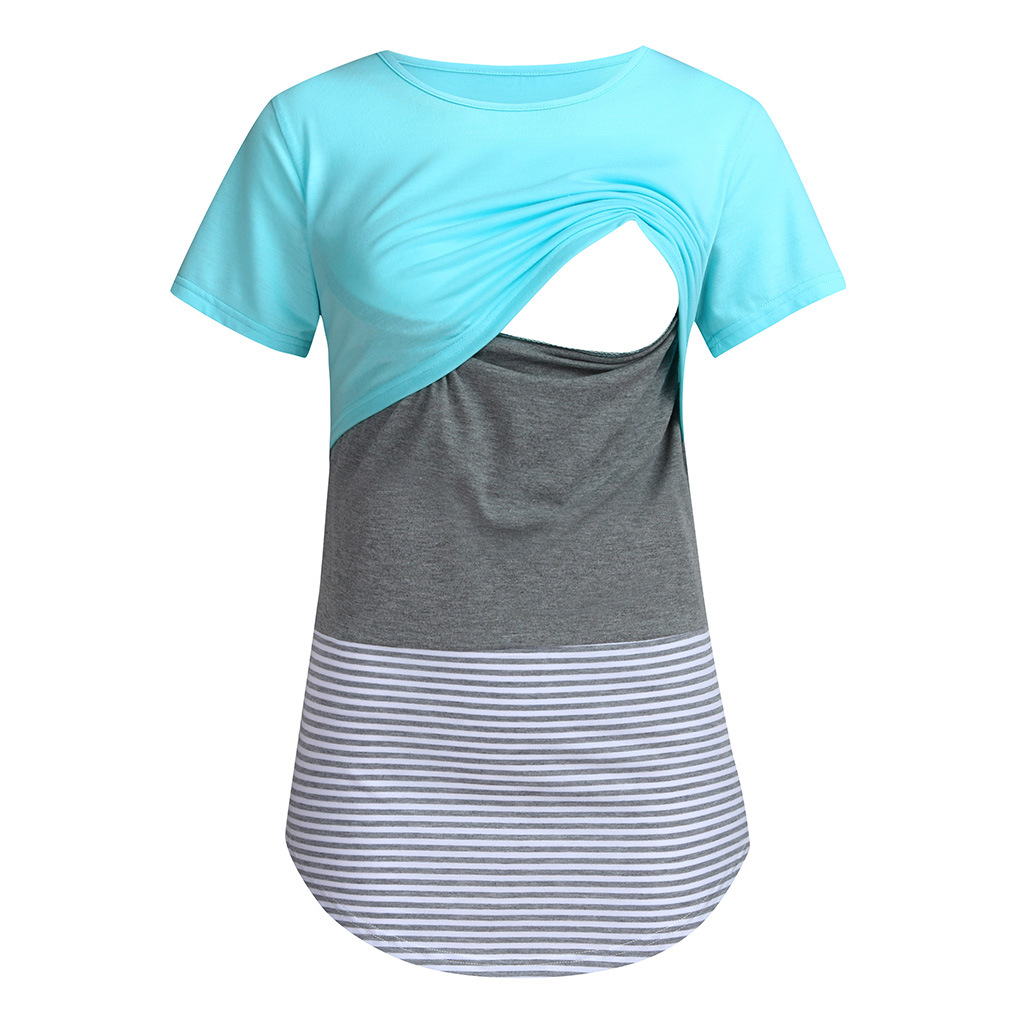 

Trendy Striped Maternity Nursing Top