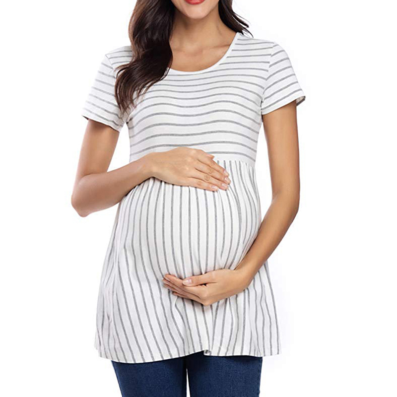 

Trendy Striped Maternity Short-sleeve Tee