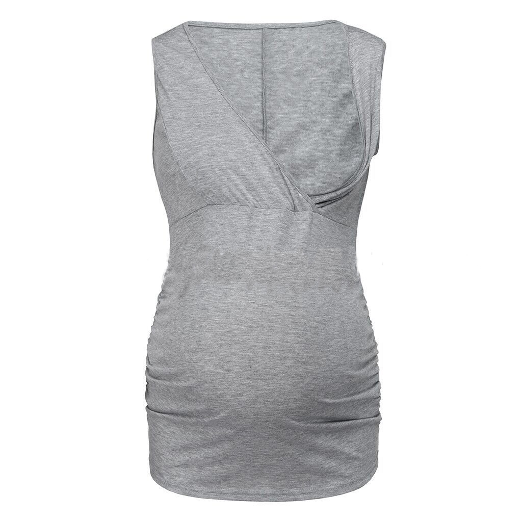 

Basic Solid Sleeveless Nursing Tee