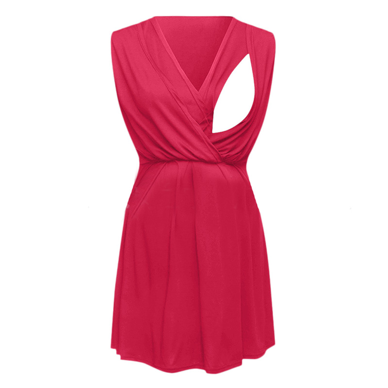 

Casual Solid High-rise Sleeveless Nursing Dress
