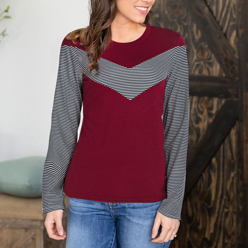 

Casual Striped Color Contrast Long-sleeve Top
