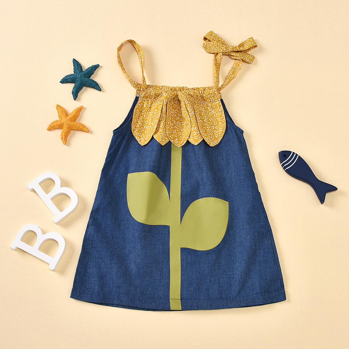 

Baby Girl Casual Denim Flower Dress
