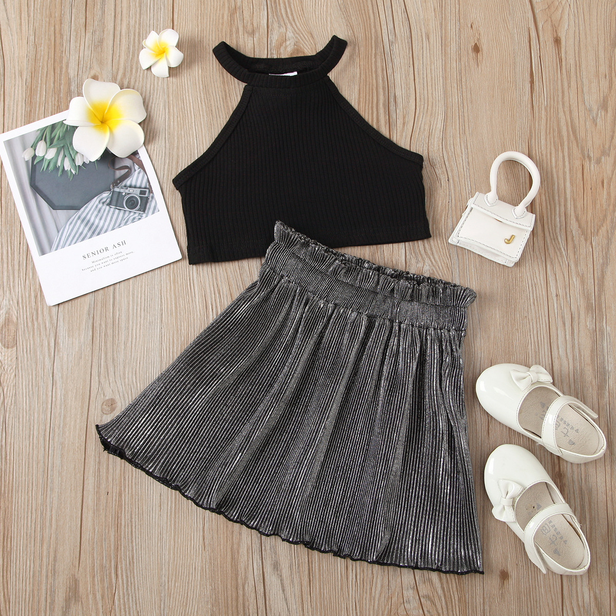 

2pcs Toddler Girl Cotton Short-sleeve Suit-dress