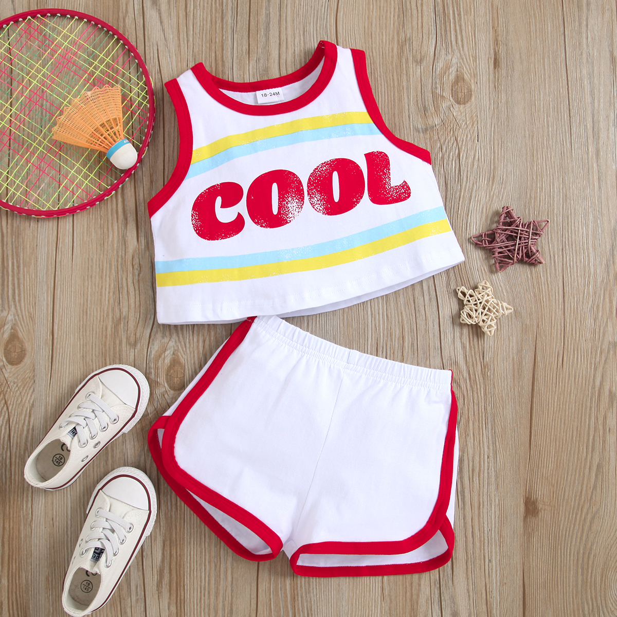 

2-piece Toddler Girl Letter Print Camisole and Shorts Set