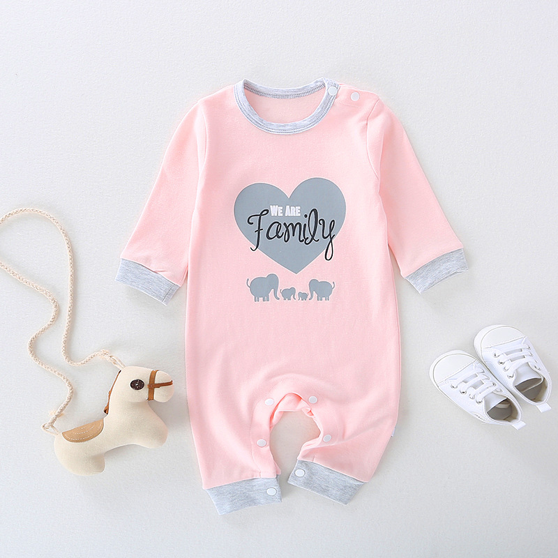 

Baby Boy / Girl Newborn Cotton Style Family Letter Print Long-sleeve Jumpsuit