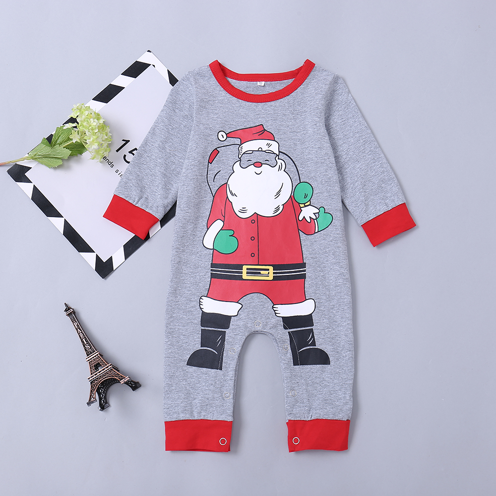 

Baby Christmas Style Claus Print Long-sleeve Jumpsuit
