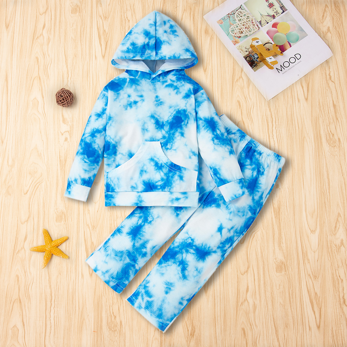 

2-piece Baby / Toddler Tie-dye Long-sleeve Top and Pants Set