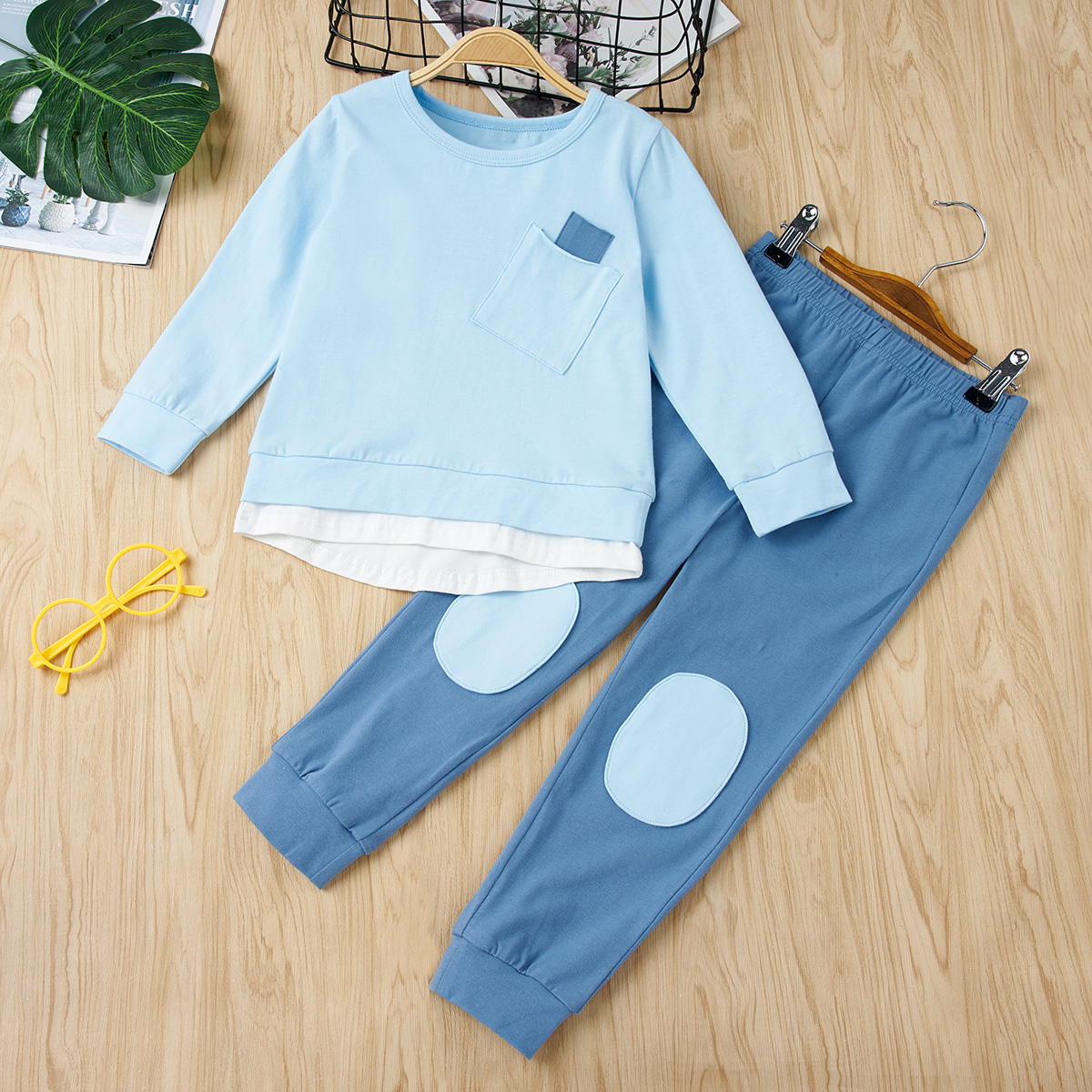 

2pcs Baby Boy Long-sleeve Cotton casual Baby's Sets
