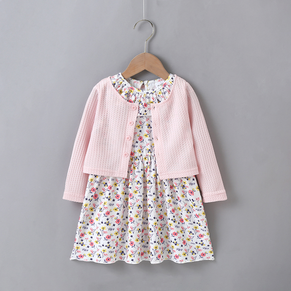 

2-piece Baby / Toddler Girl Floral Dress and Cardigan Set