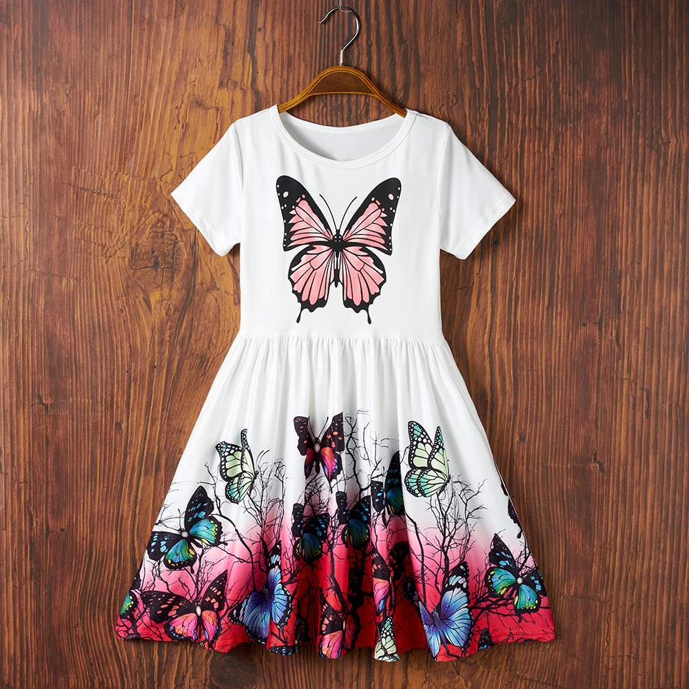 

1pc Kid Girl Animal & Butterfly Dress