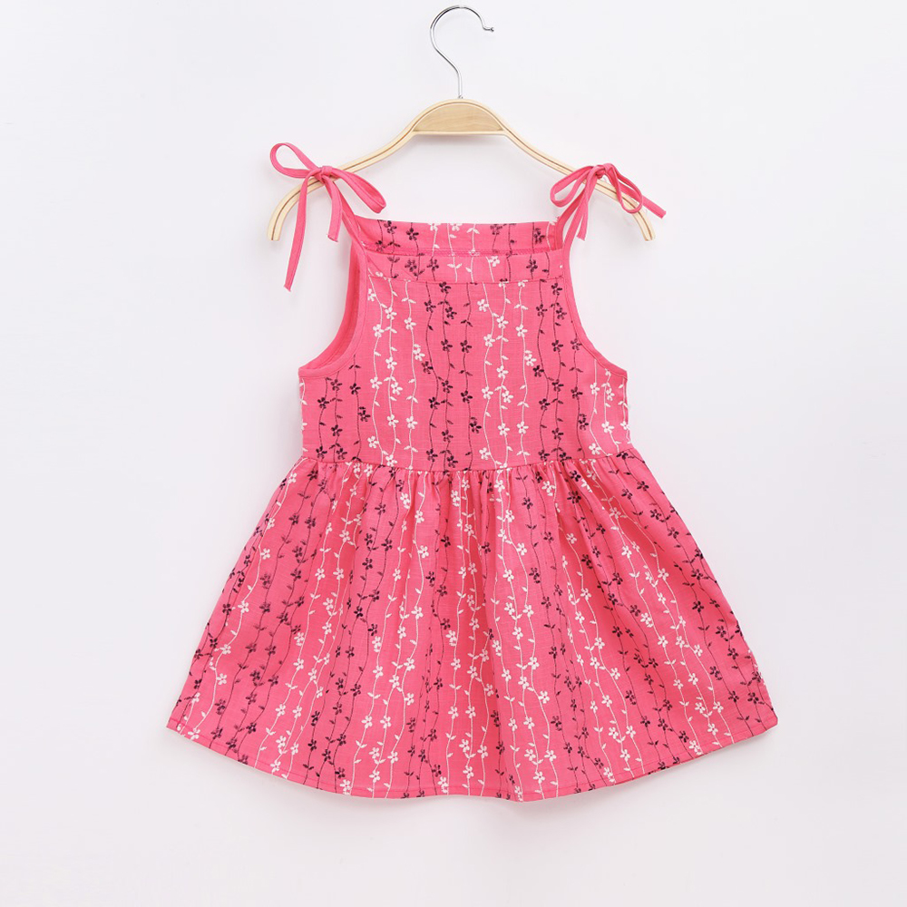 

Baby / Toddler Girl Floral Print Adjustable Straps Ruffled Dress