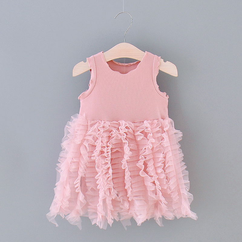 

Baby / Toddler Girl Casual Solid Tulle Dress