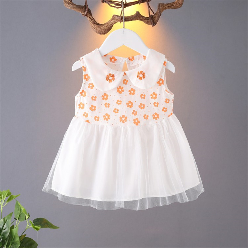 

Toddler Girl Pretty Floral Print Doll Collar Dresses