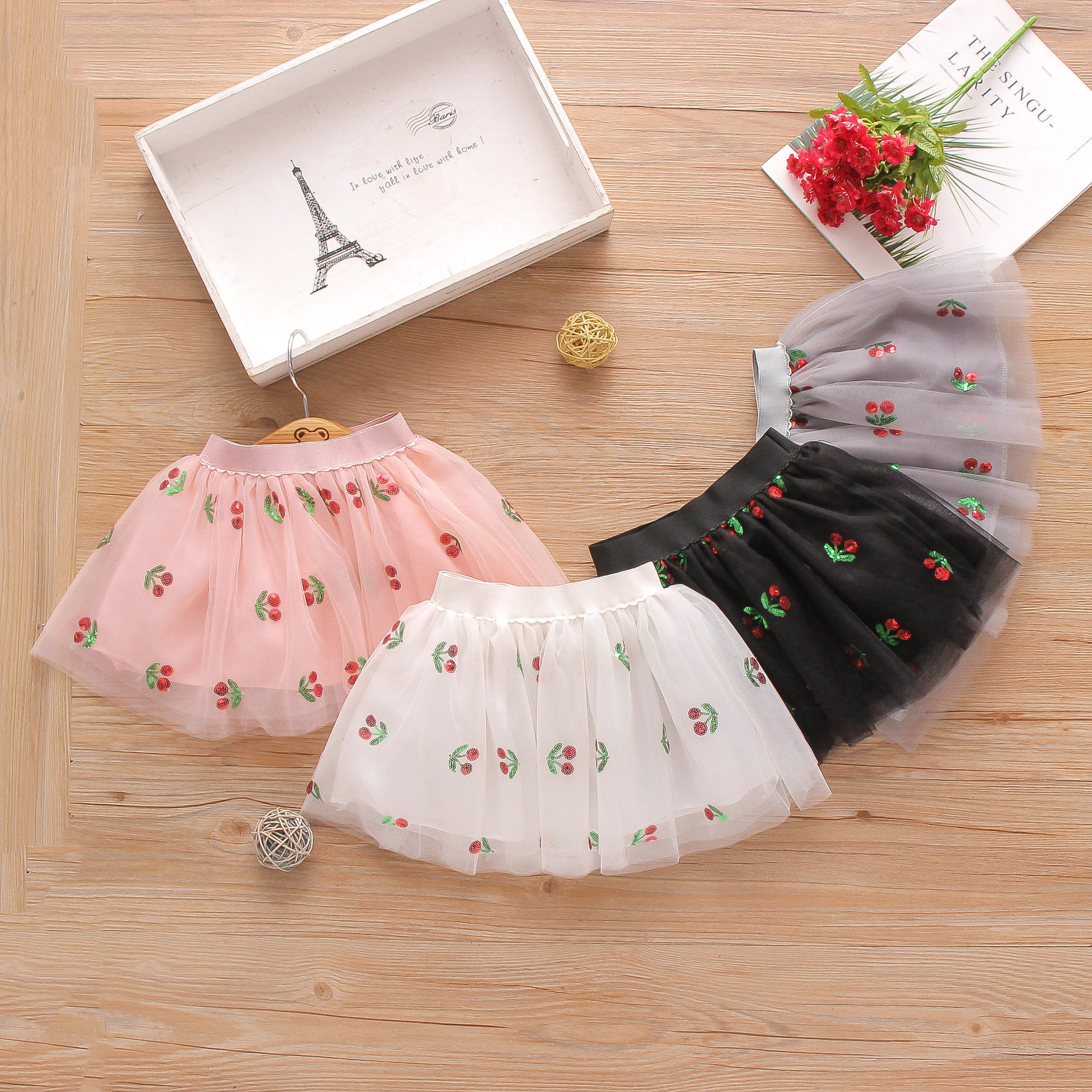 

Baby Girl Cherry Sweet Skirts Tutu dress Cotton Baby Outfits