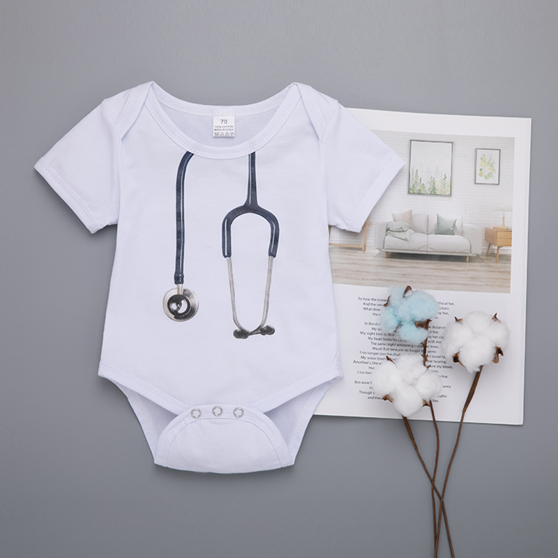 

Stethoscope Pattern Solid Bodysuit for Baby