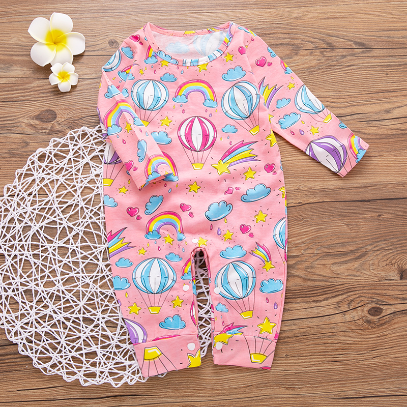 

Ballon and Rainbow Pattern Colorful Jumpsuit for Baby