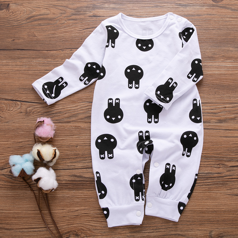 

Baby Girl Cute Rabbit Pattern Long-sleeve Jumpsuit