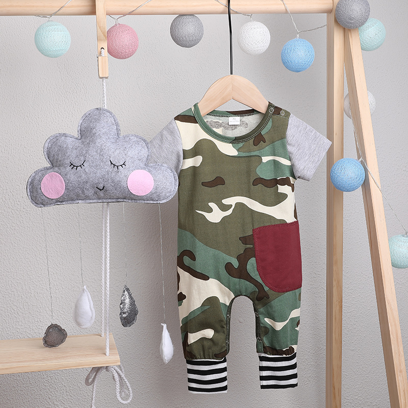 

Baby Boy Camouflage Style Short-sleeve Jumpsuit
