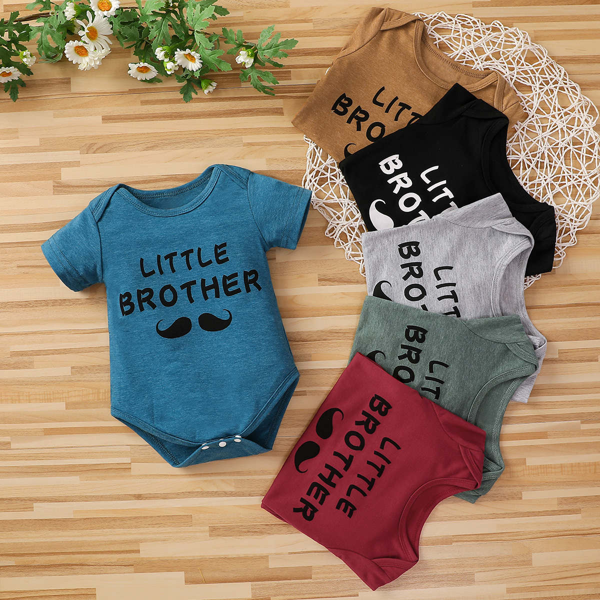 

Baby LITTLE BROTHER Letter Romper