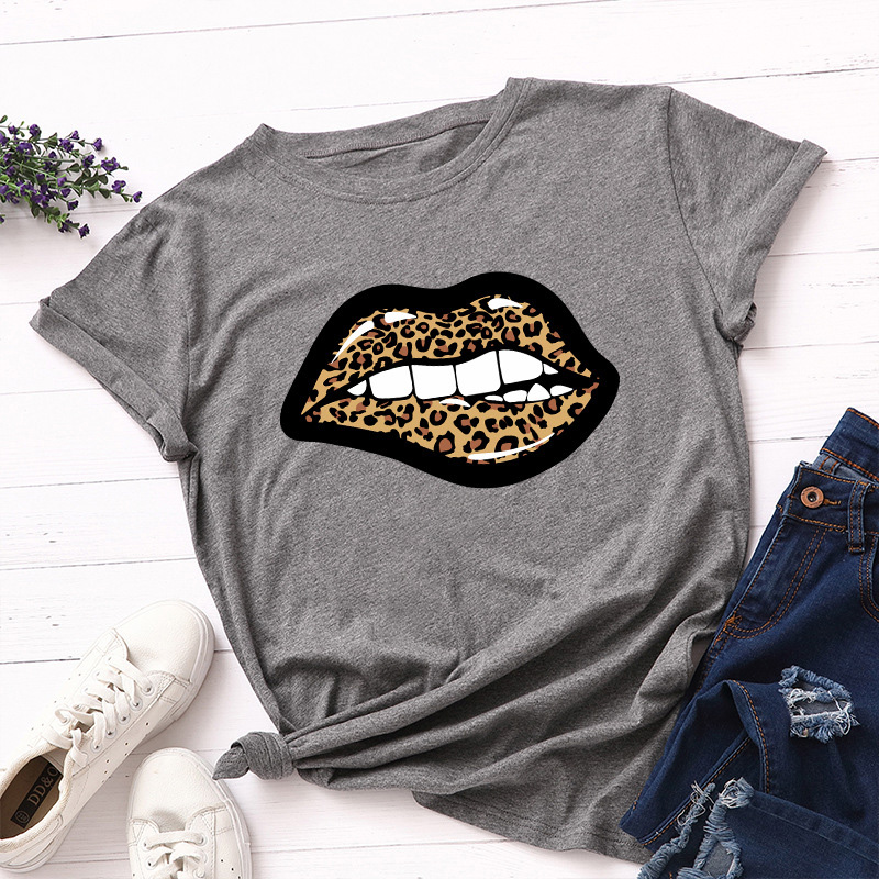 

Casual Round collar Leopard Print Short Sleeve T-shirt