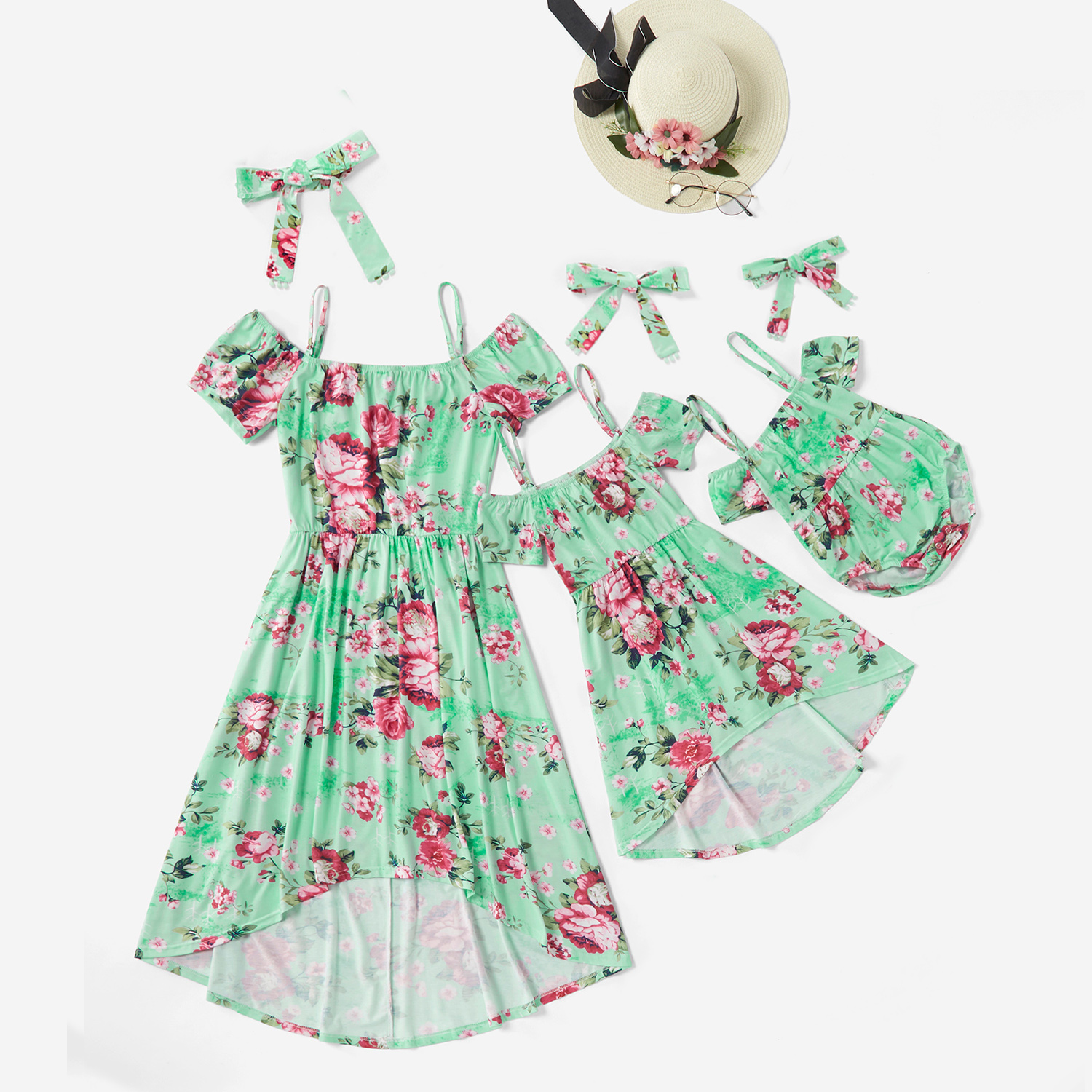 

Mosaic Mommy and Me Floral Off Shoulder Dresses